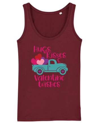 Hugs Kisses and Valentine Wishes Burgundy