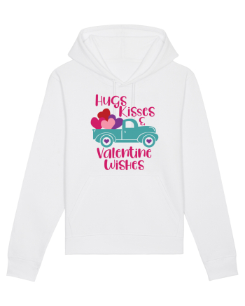 Hugs Kisses and Valentine Wishes White