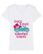 Hugs Kisses and Valentine Wishes Tricou mânecă scurtă guler V Damă Evoker