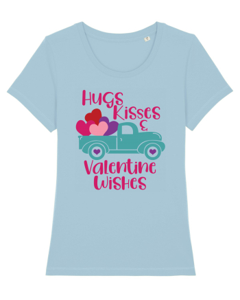 Hugs Kisses and Valentine Wishes Sky Blue
