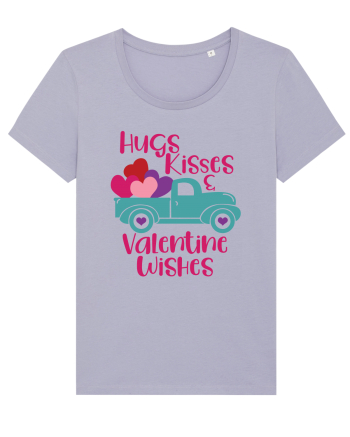 Hugs Kisses and Valentine Wishes Lavender