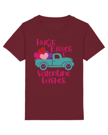 Hugs Kisses and Valentine Wishes Burgundy