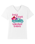 Hugs Kisses and Valentine Wishes Tricou mânecă scurtă guler V Bărbat Presenter
