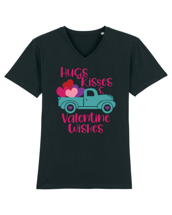 Hugs Kisses and Valentine Wishes Black