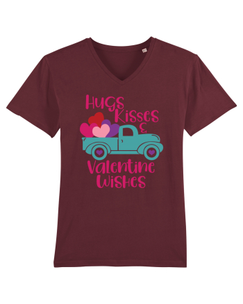 Hugs Kisses and Valentine Wishes Burgundy