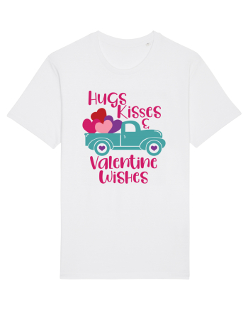 Hugs Kisses and Valentine Wishes White
