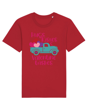 Hugs Kisses and Valentine Wishes Red