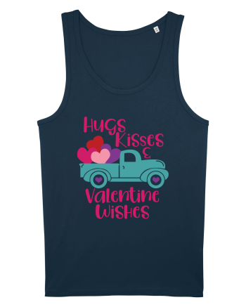 Hugs Kisses and Valentine Wishes Navy