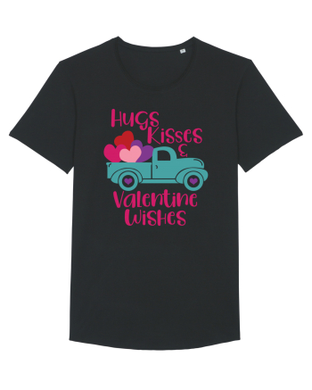Hugs Kisses and Valentine Wishes Black