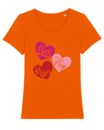 Love Hugs Kisses Bright Orange