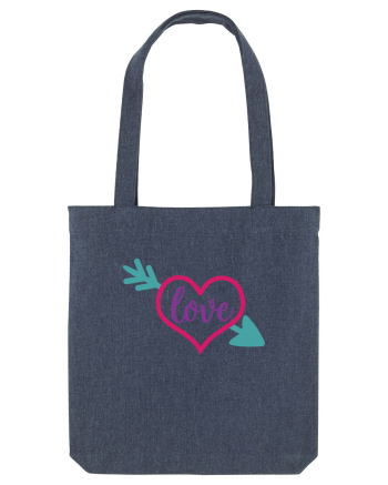 Love in heart with arrow Midnight Blue