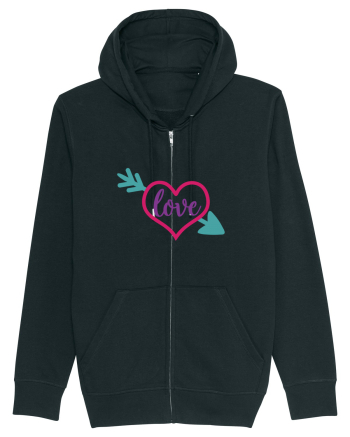 Love in heart with arrow Black
