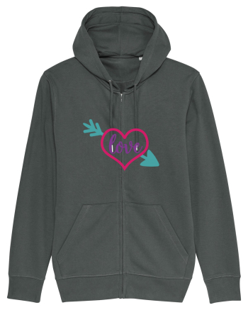Love in heart with arrow Anthracite