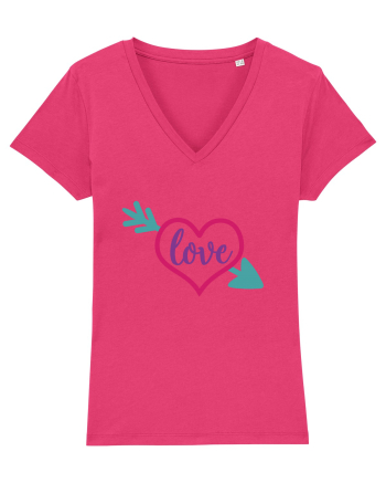 Love in heart with arrow Raspberry