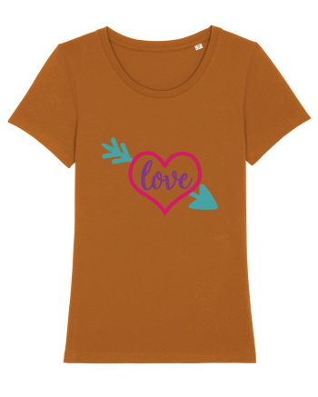 Love in heart with arrow Roasted Orange