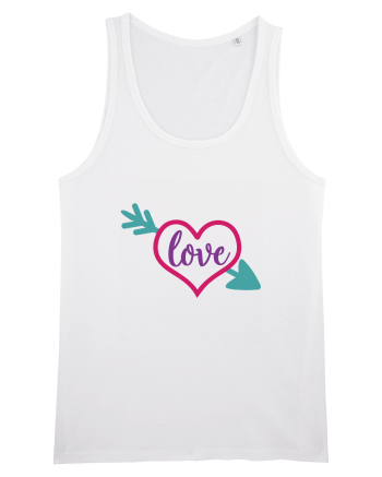 Love in heart with arrow White