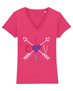 LOVE with Arrows Tricou mânecă scurtă guler V Damă Evoker