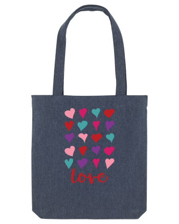 Love with Hearts Midnight Blue
