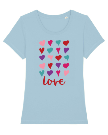 Love with Hearts Sky Blue