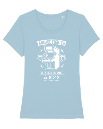 Arcade Fighter Gamer White Sky Blue