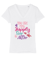 You are my Happily Ever After Tricou mânecă scurtă guler V Damă Evoker