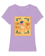 Zeu Egiptean Anubis Tricou mânecă scurtă guler larg fitted Damă Expresser