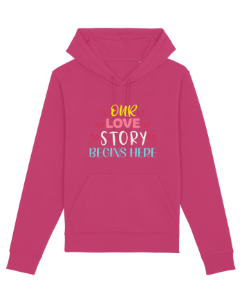 Our Love Story Begins Here Raspberry