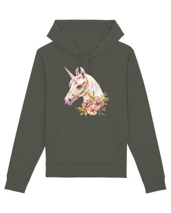Watercolor Flower Unicorn Khaki