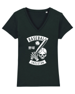 Baseball Skeleton White Tricou mânecă scurtă guler V Damă Evoker
