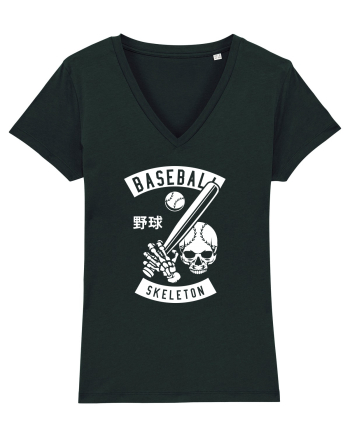 Baseball Skeleton White Black