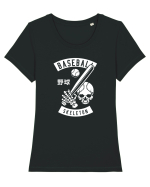 Baseball Skeleton White Tricou mânecă scurtă guler larg fitted Damă Expresser