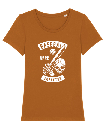 Baseball Skeleton White Roasted Orange