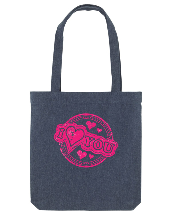 I Love You Pink Stamp Midnight Blue