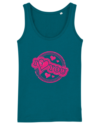 I Love You Pink Stamp Ocean Depth