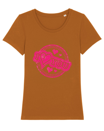 I Love You Pink Stamp Roasted Orange