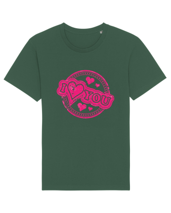 I Love You Pink Stamp Bottle Green