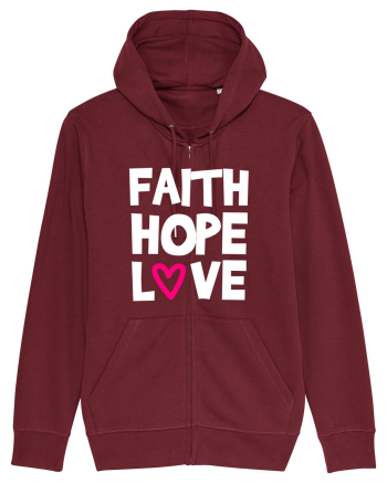 Faith Hope Love Burgundy