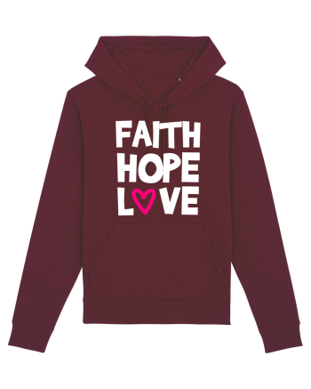 Faith Hope Love Burgundy