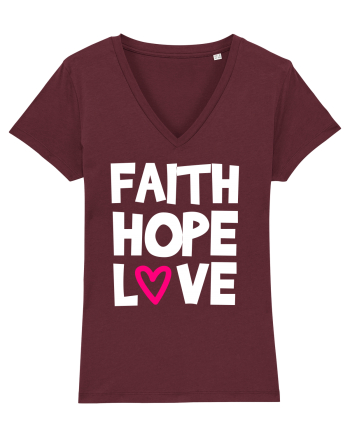 Faith Hope Love Burgundy