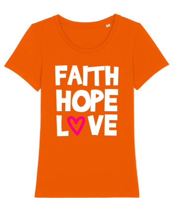 Faith Hope Love Bright Orange