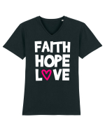Faith Hope Love Tricou mânecă scurtă guler V Bărbat Presenter