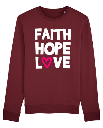 Faith Hope Love Burgundy