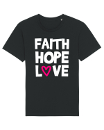 Faith Hope Love Tricou mânecă scurtă Unisex Rocker