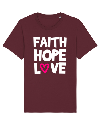 Faith Hope Love Burgundy