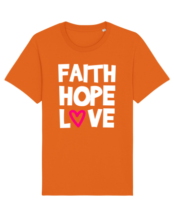 Faith Hope Love Bright Orange