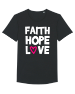 Faith Hope Love Tricou mânecă scurtă guler larg Bărbat Skater