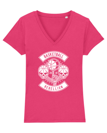 Basketball Rebellion Skeleton WHite Raspberry