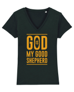 God Is My Good Shepherd Tricou mânecă scurtă guler V Damă Evoker