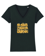 Nu mânca zăpada galbenă Tricou mânecă scurtă guler V Damă Evoker