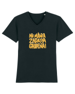 Nu mânca zăpada galbenă Tricou mânecă scurtă guler V Bărbat Presenter